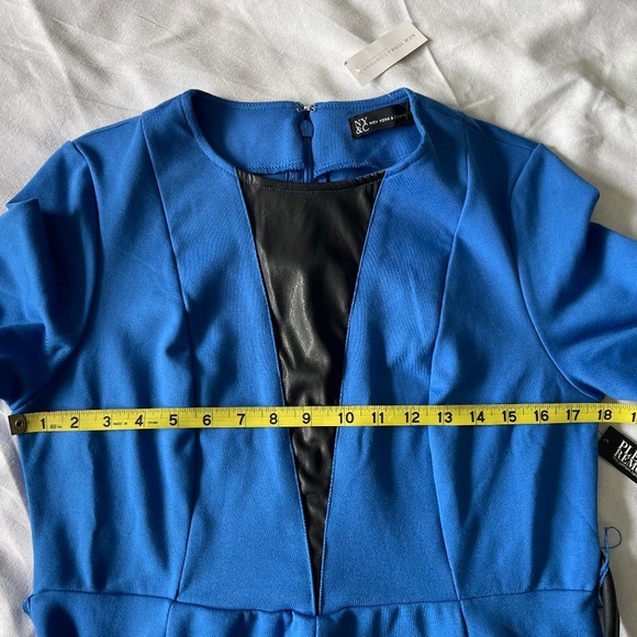 New York & Company Tall V-Neck Belted Flare Dress Super-flex Sz L/Petite - Picture 7 of 16